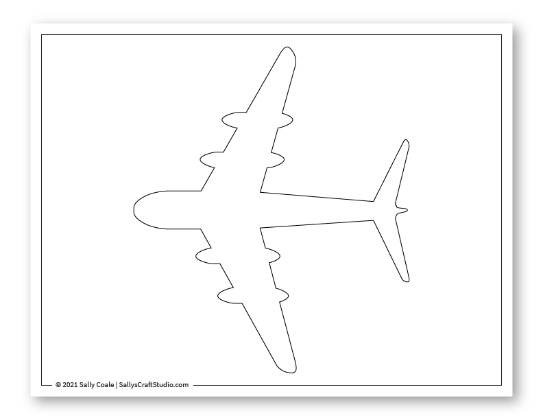 Airplane shape template for crafts