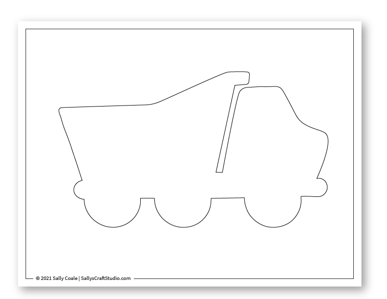 Dump truck shape template for crafts