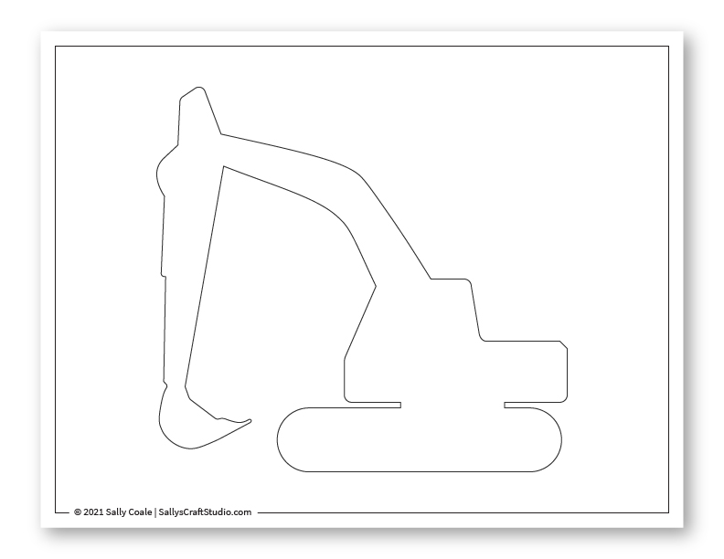 Excavator shape template for crafts