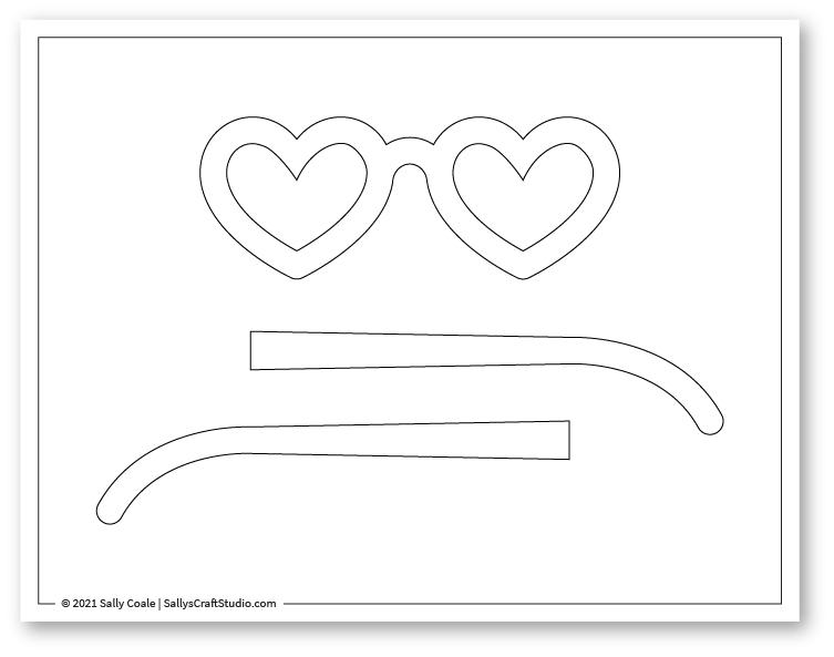 heart glasses craft template