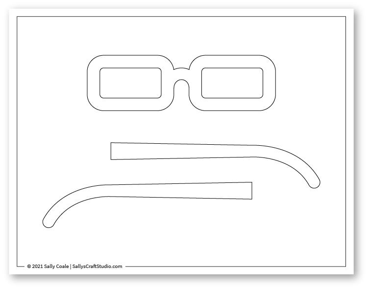 rectangle glasses craft template