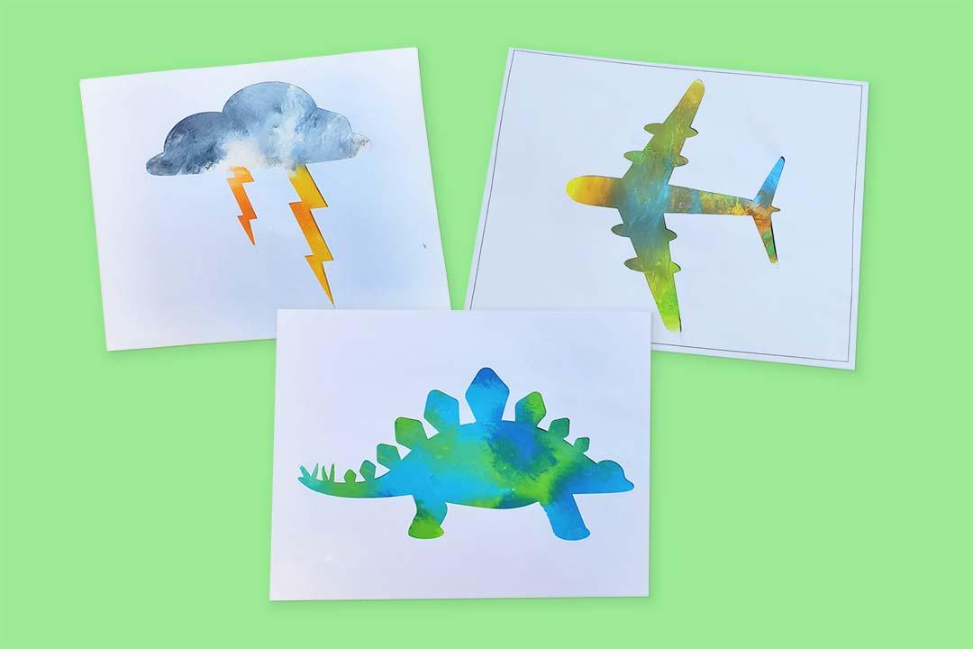 Smush Painting Craft for Kids with Shape Templates