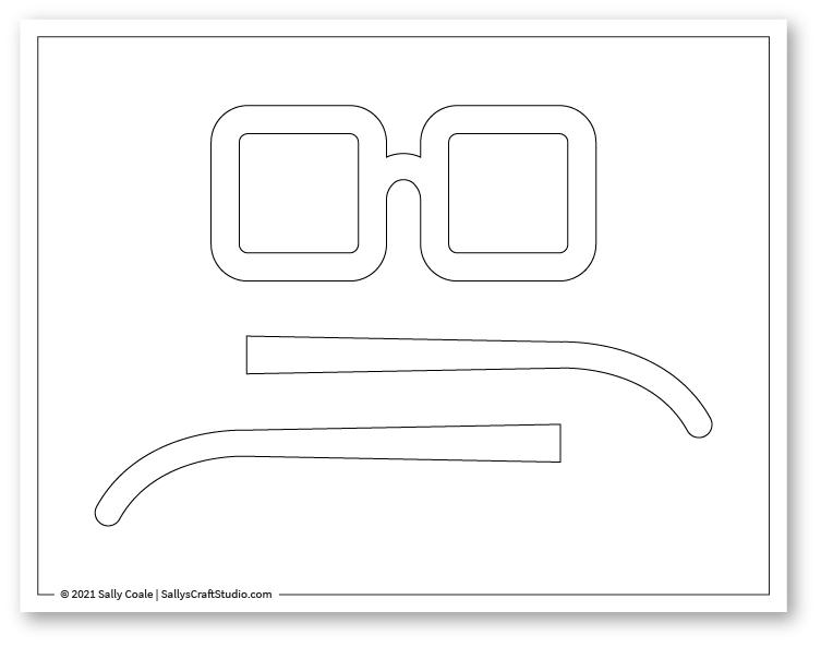 square glasses craft template