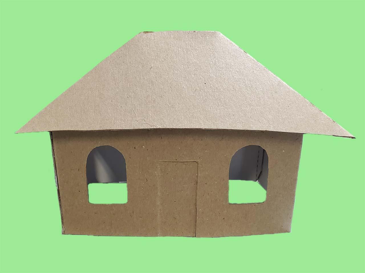 completed cardboard house